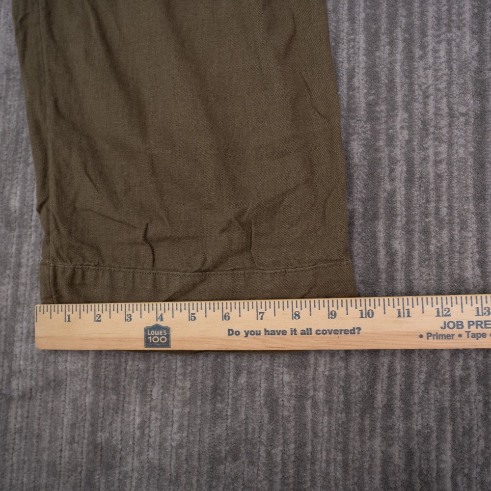 Banana Republic Straight High Rise Pants Womens L Brown Excellent Linen Blend - Picture 6 of 8